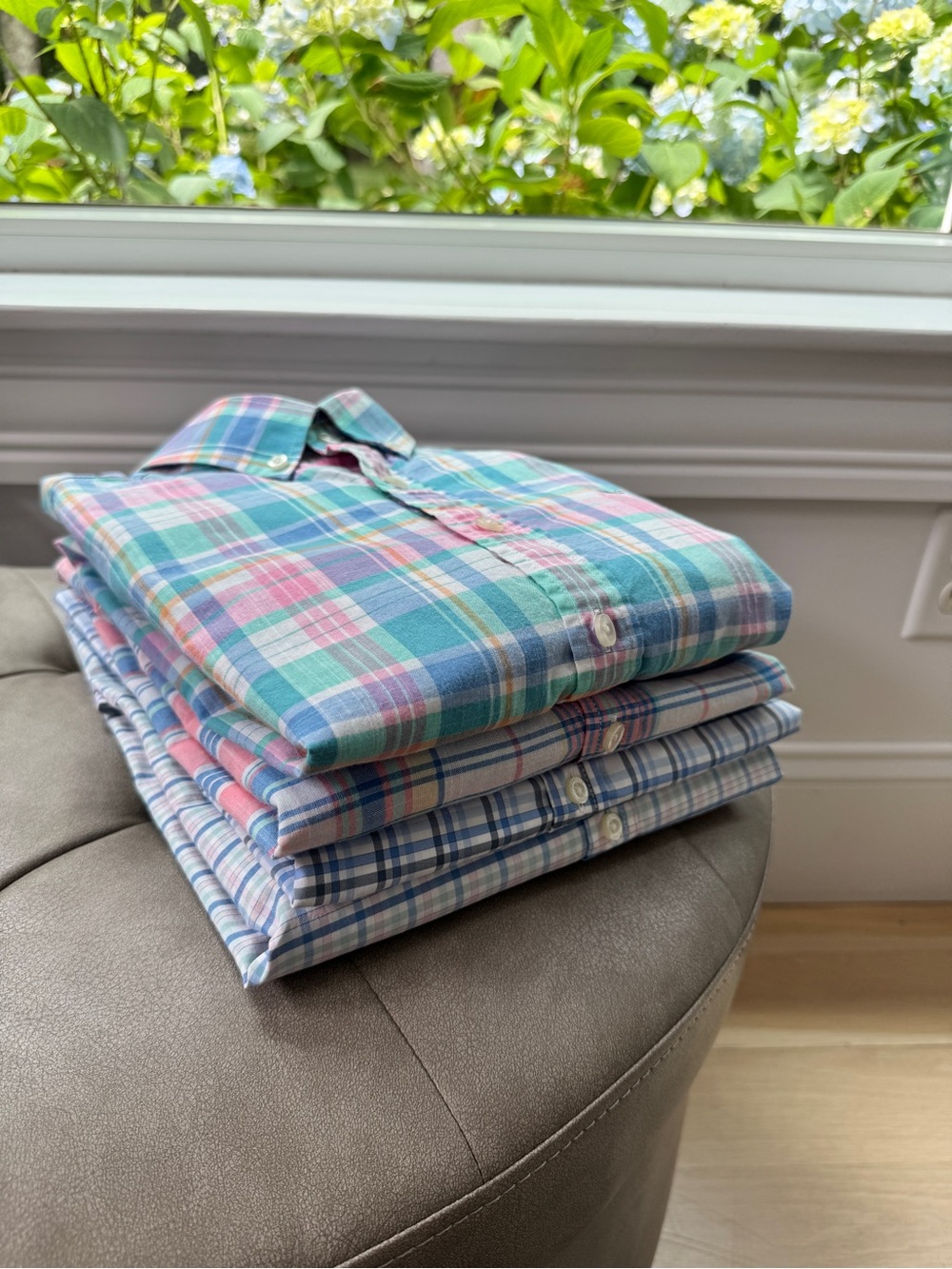 Boy’s Vineyard Vines Cotton Long Sleeve Pink Blue White Plaid Shirt Bundle 18 XL